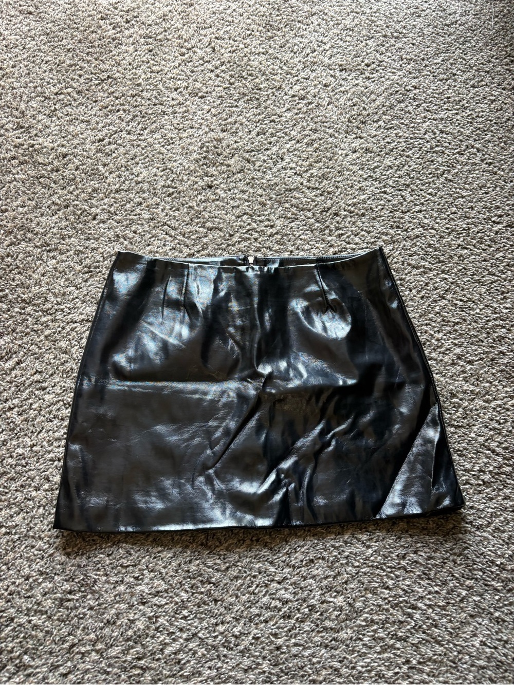 Black Faux Leather Mini Skirt - Women